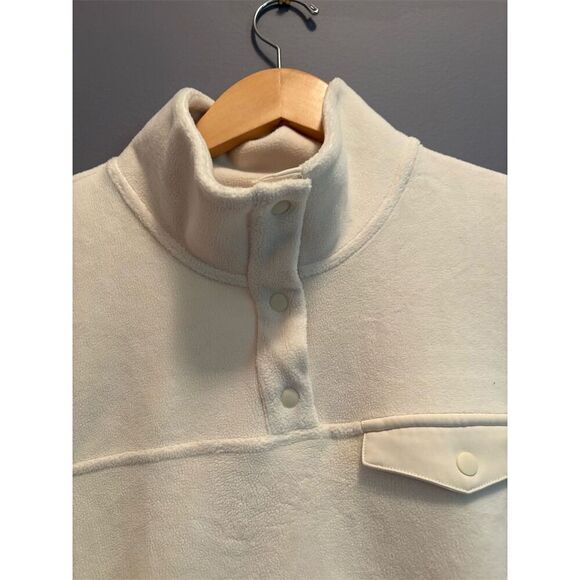 *3/$15 32 Degrees Women's Ivory Fleece Pullover M Snap Button Warm Top - Picture 6 of 11